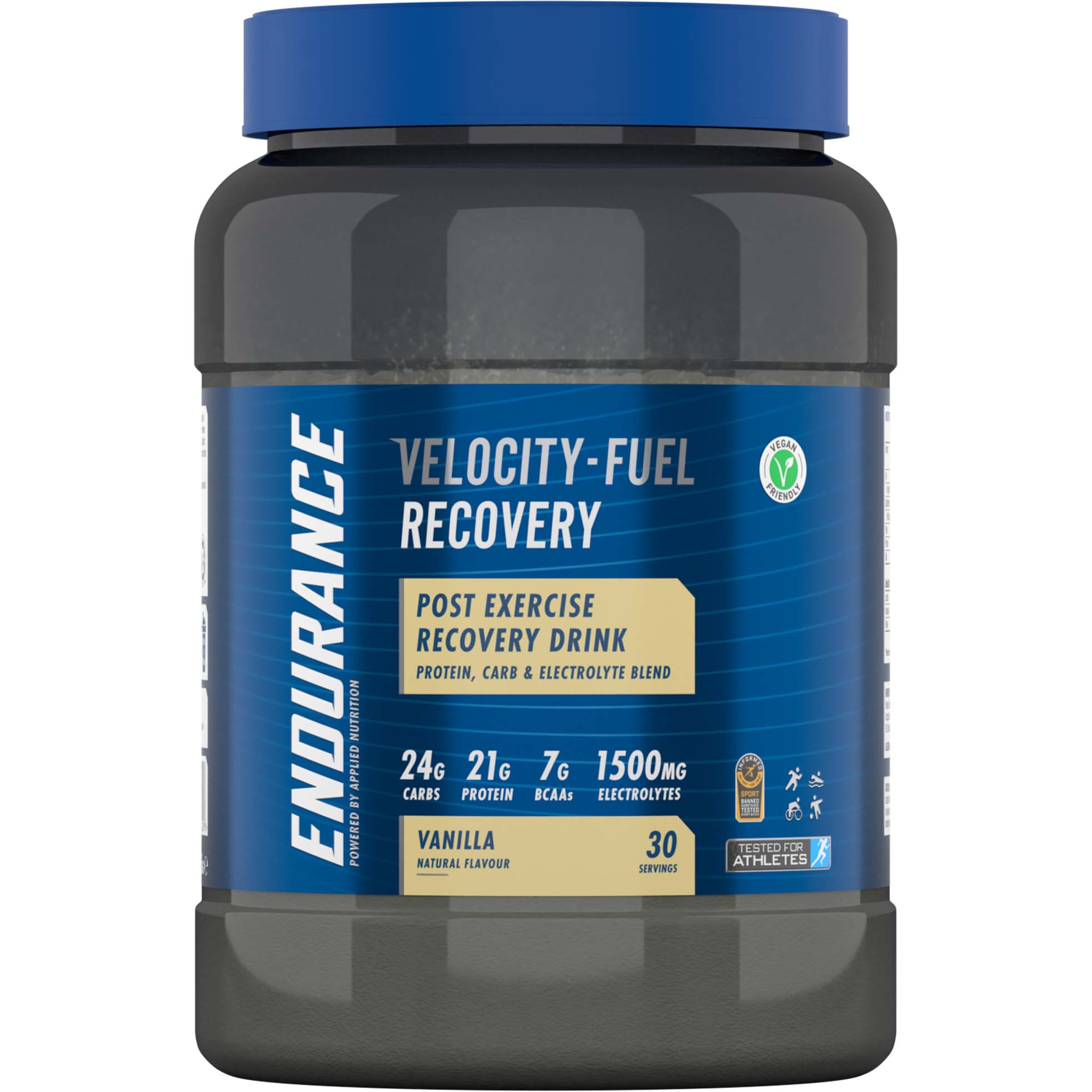 مكمل غذائي Applied Nutrition Endurance Velocity Fuel Recovery بعد التمرين، نكهة الفانيليا، 1.5 كجم