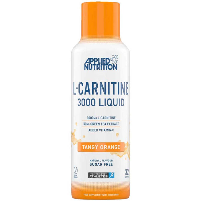 Applied Nutrition L Carnitine Liquid, 3000 mg, Tangy Orange, Supports the Poduction of Energy