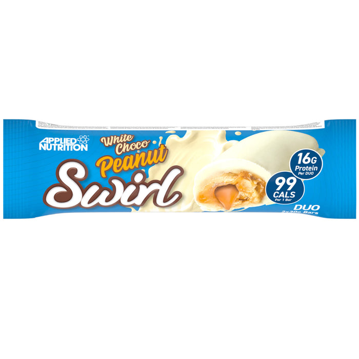 Applied Nutrition Swirl Duo Bar, White Choco Peanut, 1 Bar, 16g Protein (per duo)