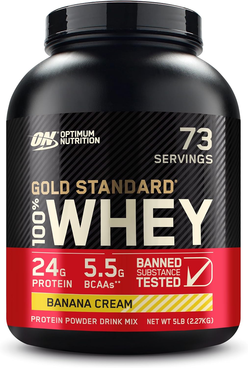 Optimum Nutrition Gold Standard 100% Whey Protein, 5 LB, 24 Grams of Protein