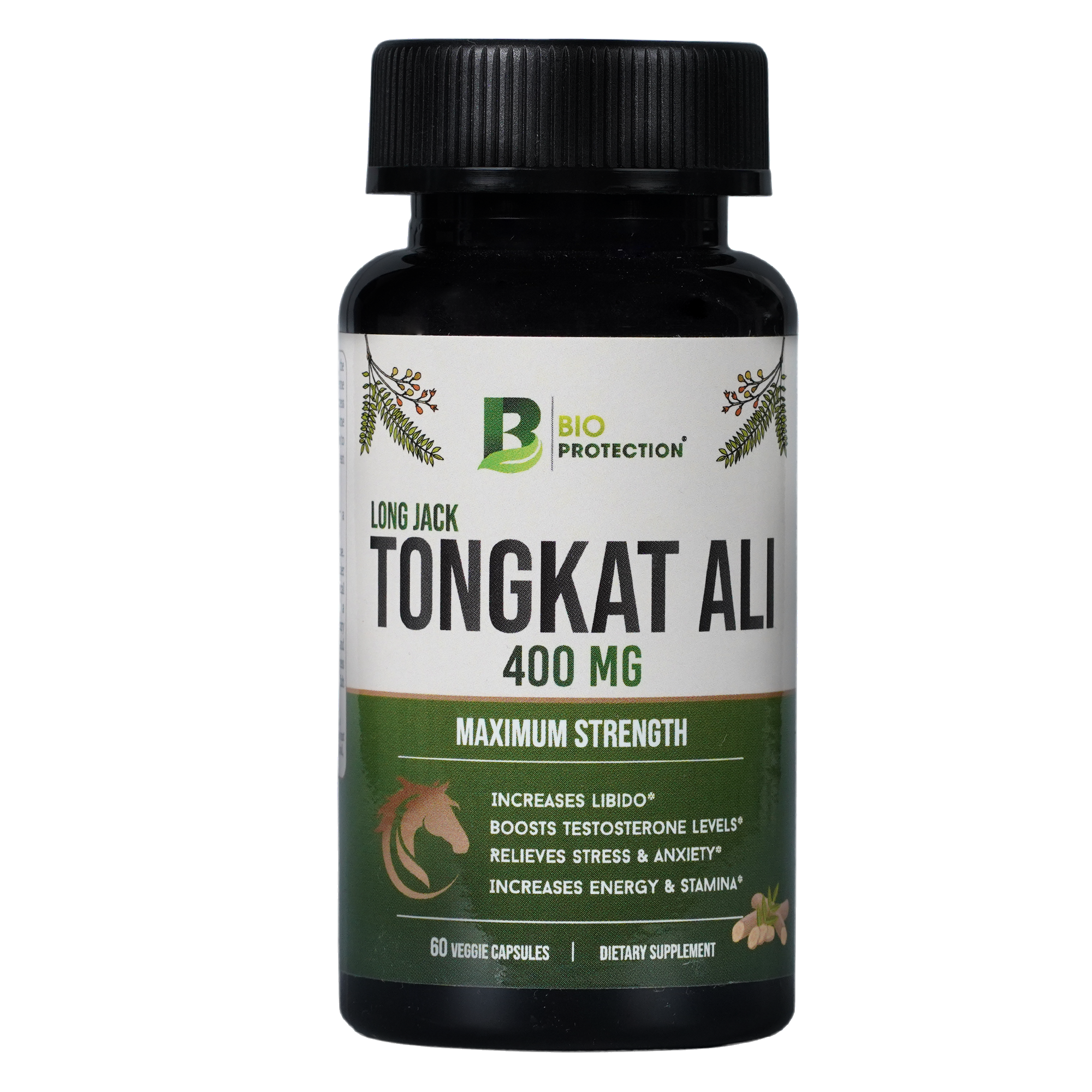 Bio Protection Tongkat Ali, 60 Veggie Capsules, Increases Libido, Boosts Testosterone Levels