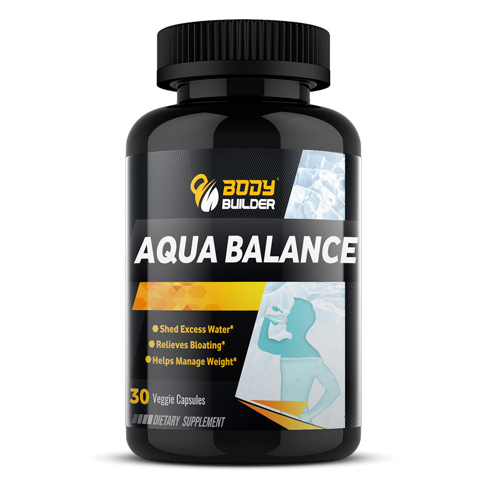 Body Builder Aqua Balance، 30 كبسولة نباتية، التخلص من الماء الزائد، تخفيف الانتفاخ