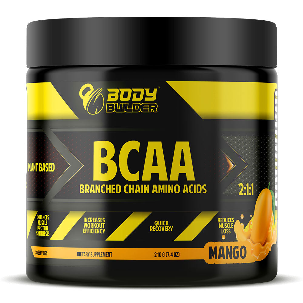 Body Builder BCAA، مانجو، 30، تعافي سريع، تقليل فقدان العضلات، زيادة كفاءة التمرين