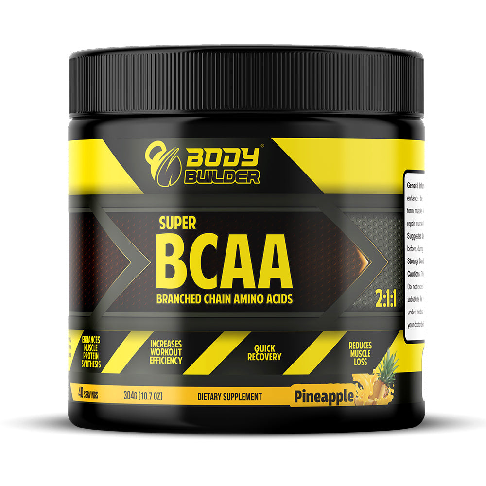 Body Builder BCAA، الأناناس، 40، التعافي السريع، تقليل فقدان العضلات، زيادة كفاءة التمرين