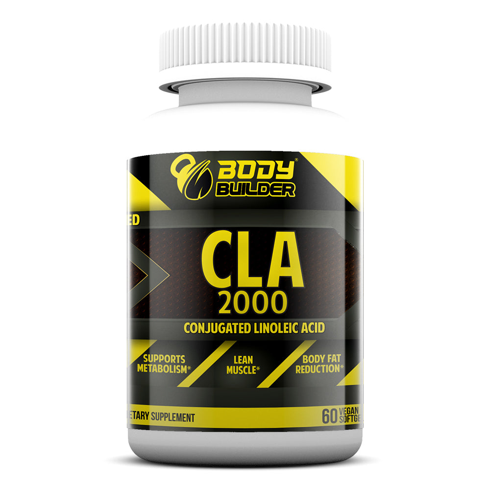 Body Builder CLA Plant Based، 60 كبسولة هلامية، 2000 مجم، تعزز فقدان الدهون، تزيد معدل التمثيل الغذائي