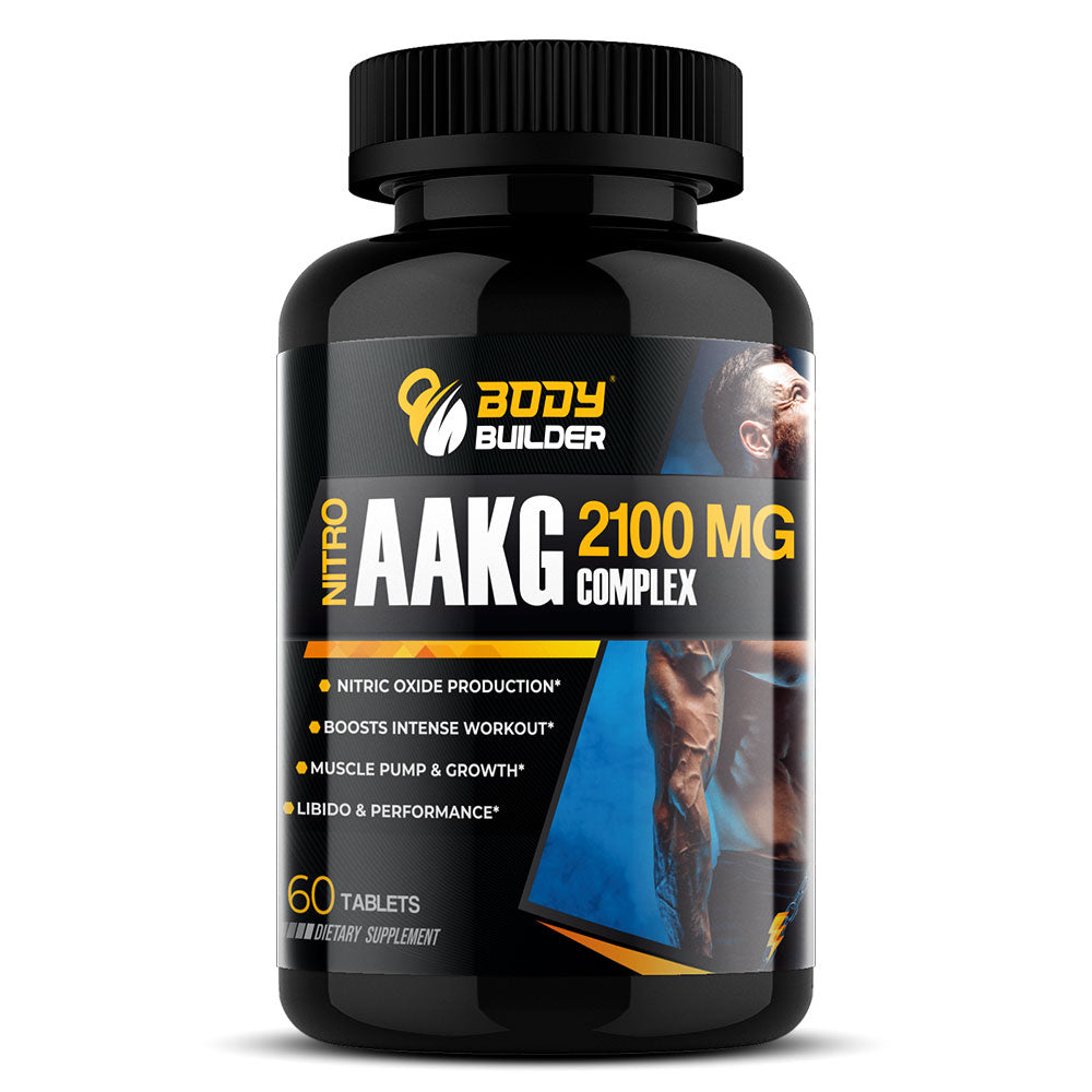 Body Builder Nitro AAKG Complex، 60 قرصًا، 2100 مجم، أكسيد النيتريك، مضخة العضلات والنمو