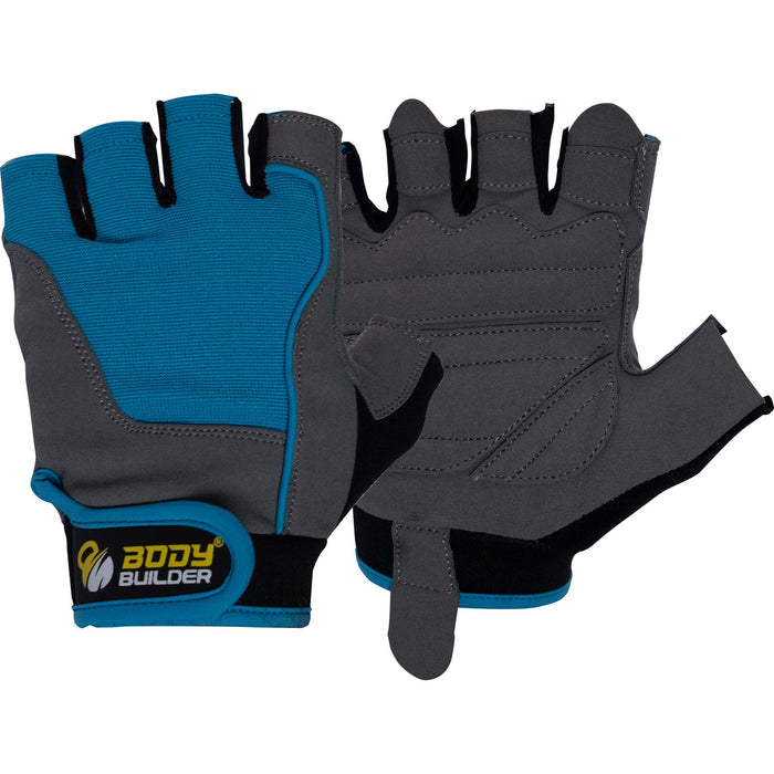 Body Builder Trainer Gloves, L, Grey-Blue, Breathable Mesh Material, Adds a Further Level of Intensity to your Workout