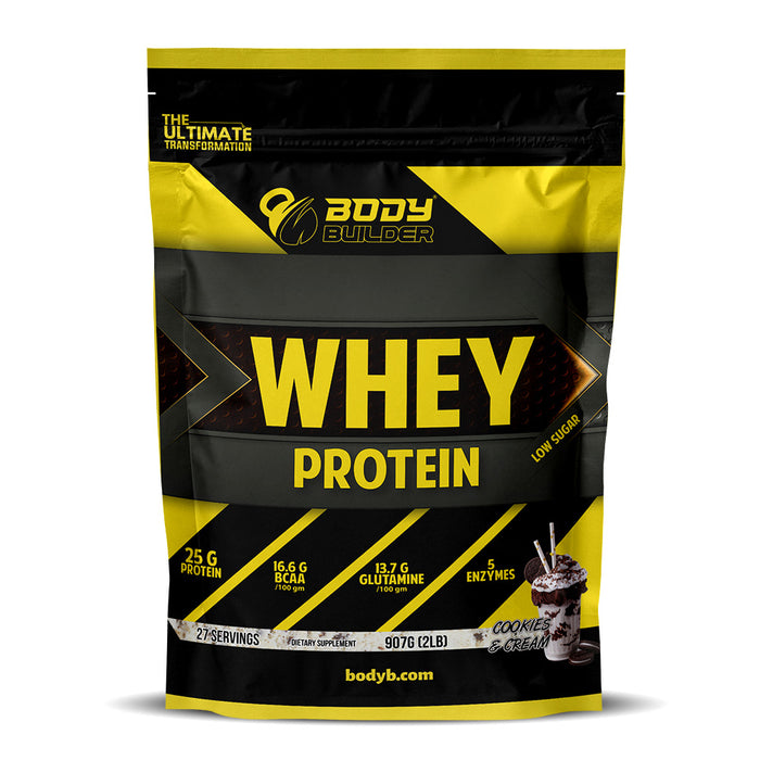 Body Builder Whey Protein, Cookies and Cream, 2 LB, 25 g of Whey Protein Per 1 Scoop