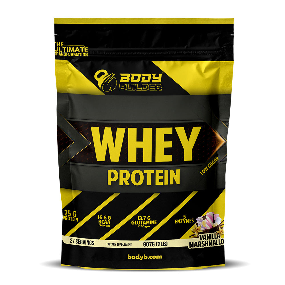 Body Builder Whey Protein, Vanilla Marshmallow, 2 LB, 25 g of Whey Protein Per 1 Scoop