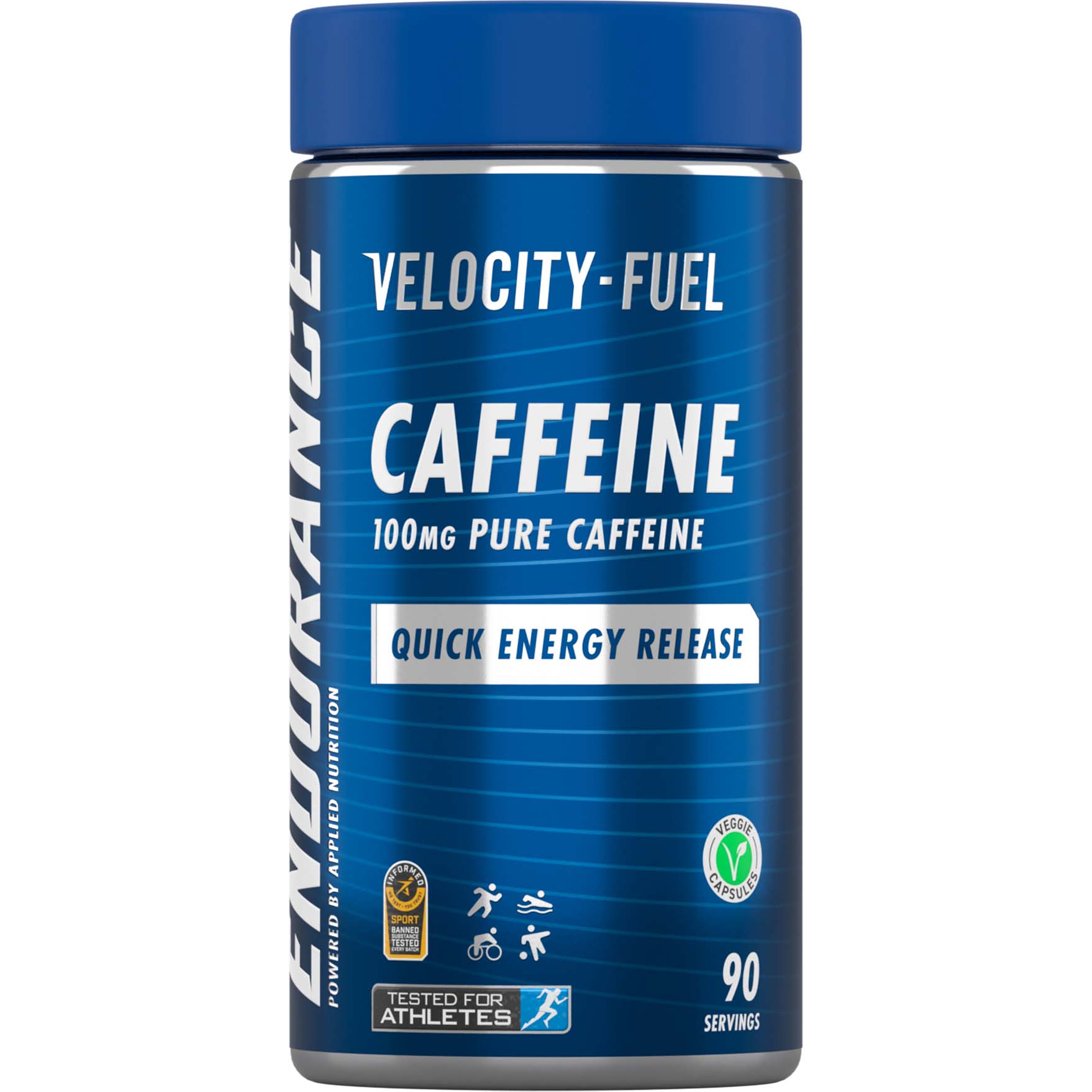 Endurance Velocity Fuel Pure Caffeine 100mg - 90 Capsules - nutrimarketae