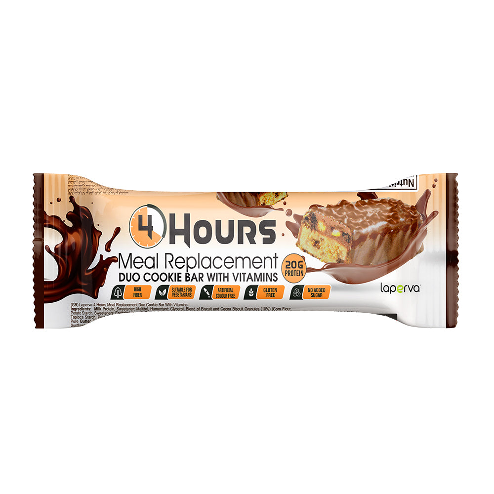 Laperva 4 Hours Meal Replacement Duo Cookie Bar With Vitamin, 1 Bar, Rich in Fiber.