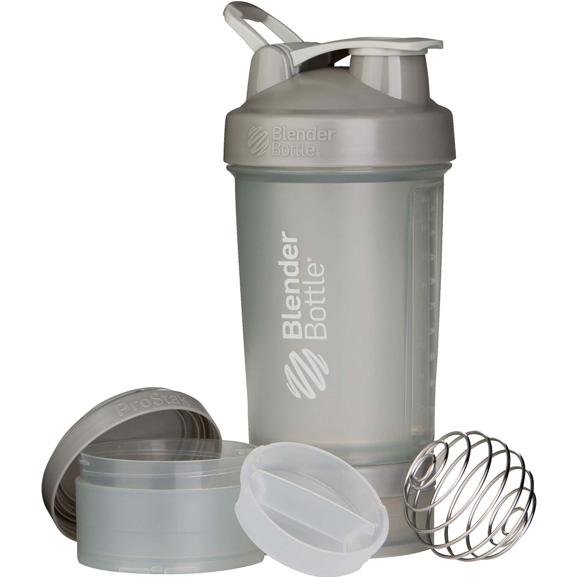 Laperva Blender Bottle Prostak Shaker, Gray, 2 Fully Independent Jars, Twist n' Lock System