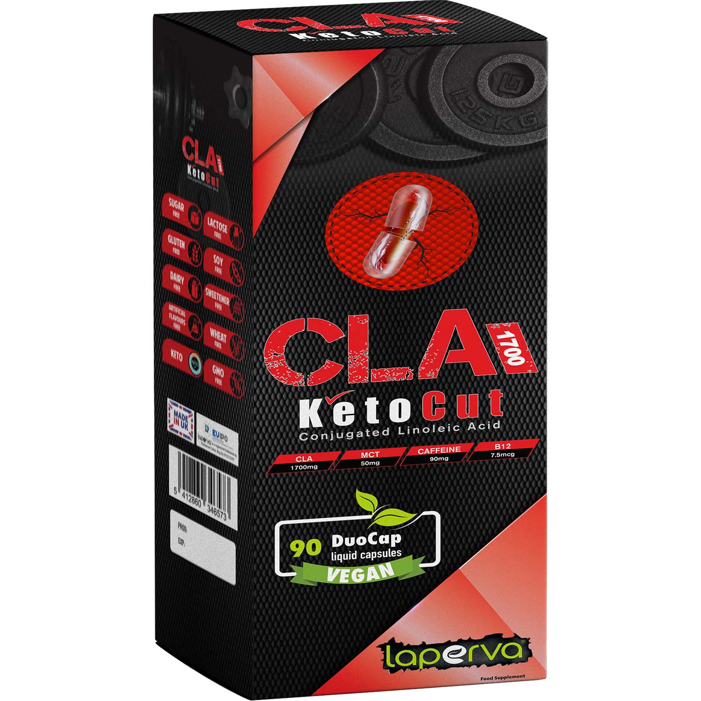 Laperva CLA Keto Cut, 1700 mg, 90 Duo Cap, Lose Weight and Burn Fat, Increased Muscle Tone