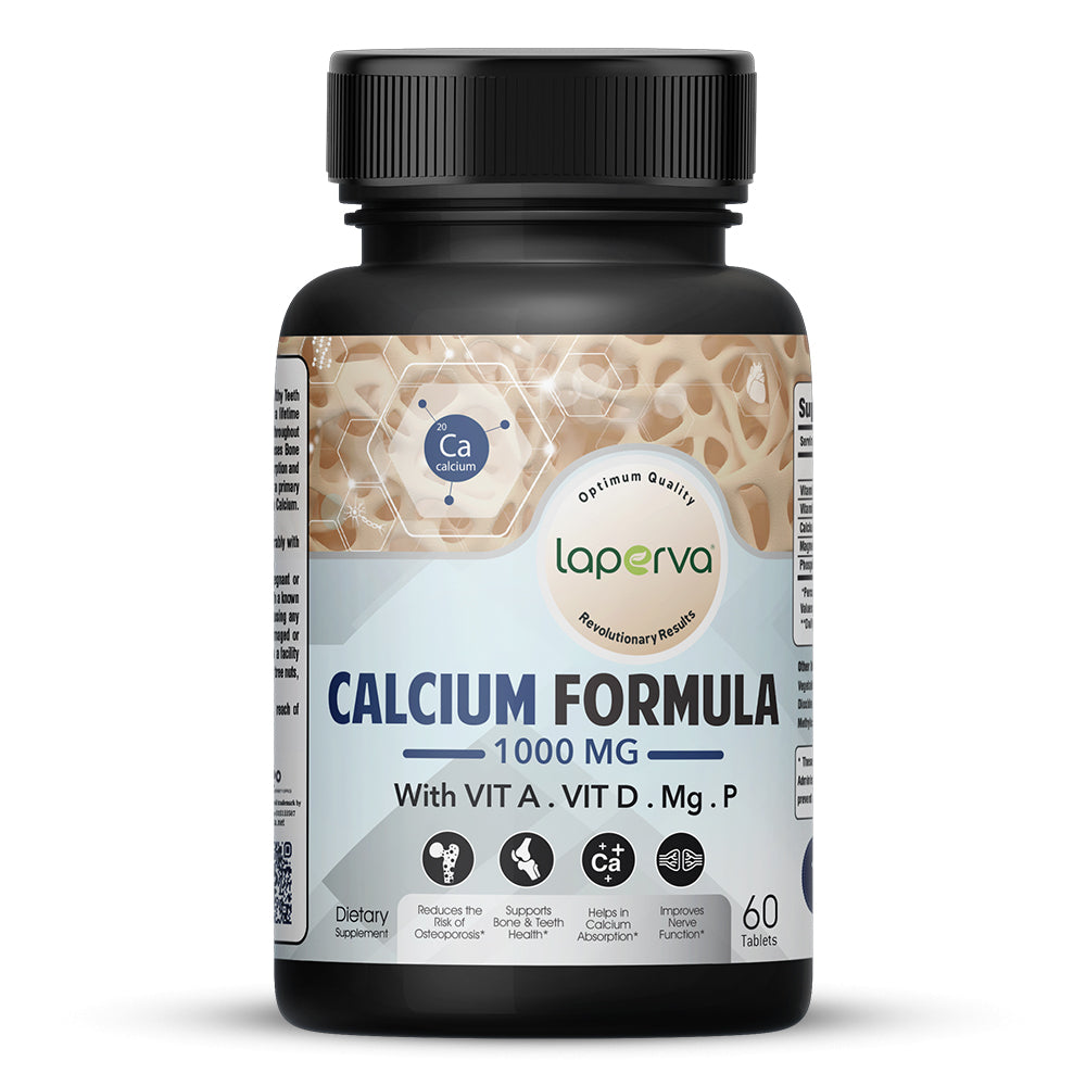 Laperva Cal Mag with D3 Formula, 1000 mg, 60 Tablets, Reduces the Risk of Osteoporosis