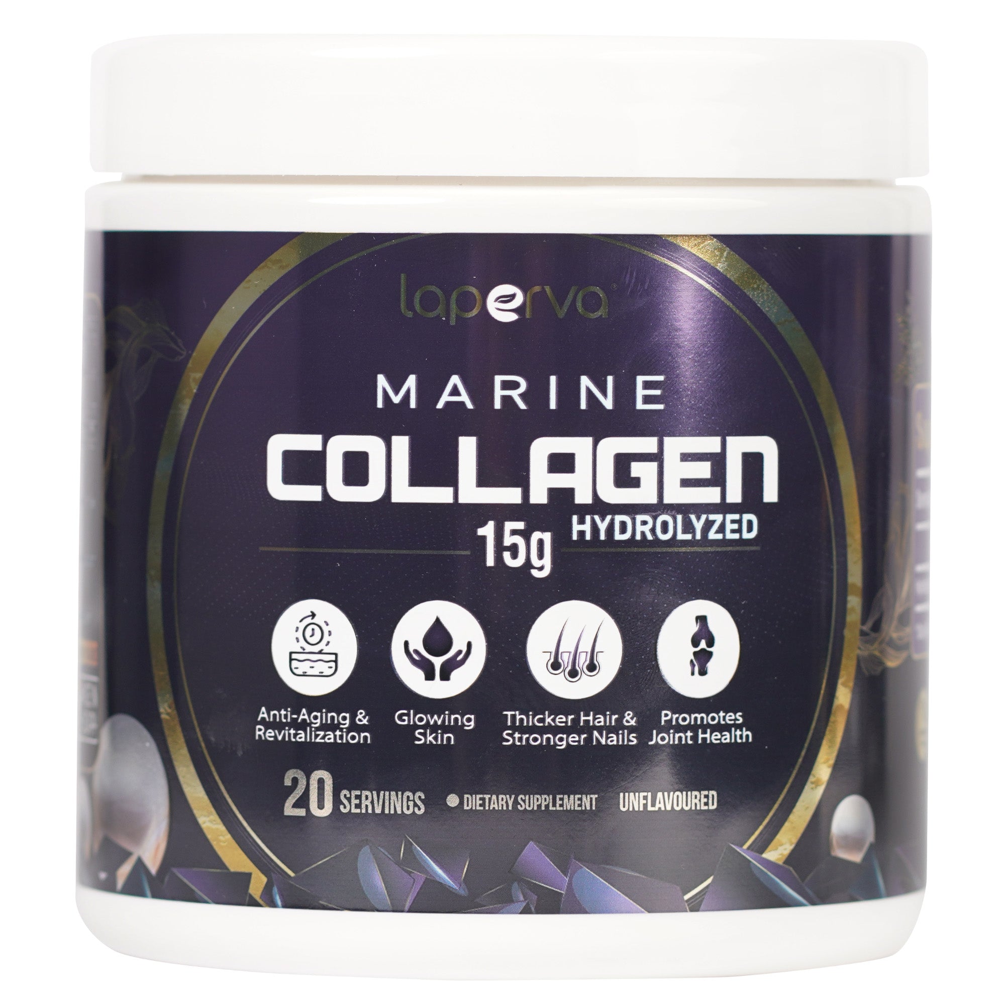 Laperva Marine Collagen Hydrolyzed, Unflavored, 330 Gm, Glowing Skin, Promotes Joint Health