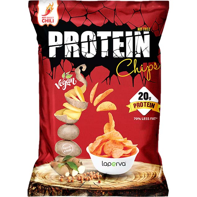 Laperva Protein Chips, Hot Sweet Chilli, 1 Piece, 20 gm Protein and High Fiber