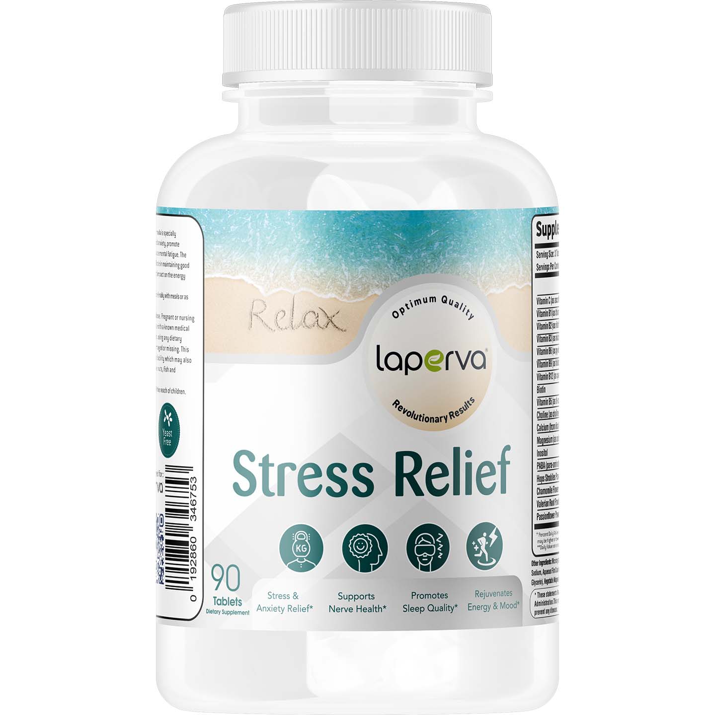 Laperva Stress Relief, 90 Tablets, Reduce Stress and Nervous Tension, Promote Nerve Health