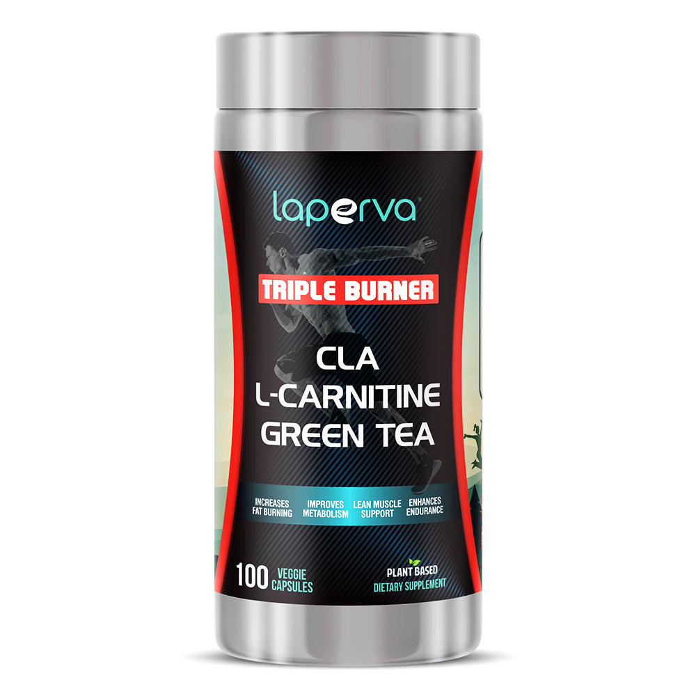 Laperva Triple Burner Cla L Carnitine Green Tea, 100 Veggie Capsules, Increases Fat Burning