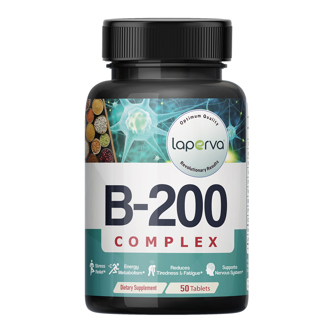 Laperva Vitamin B 200 Complex, 200 mg, 50 Tablets, Stress Relief, Energy Metabolism