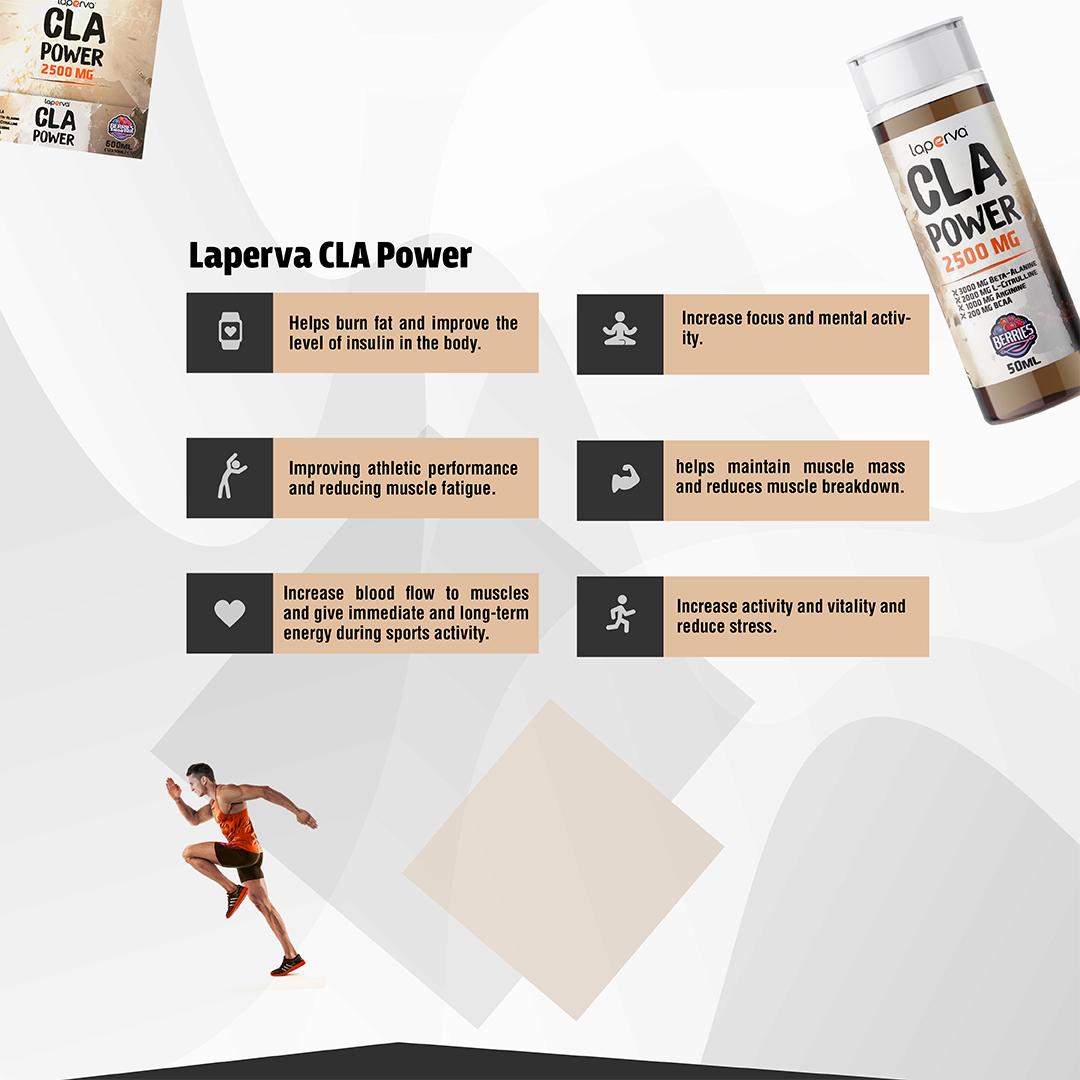 Laperva Cla Power, Berries Smoothie, 1 Ampule, Increase Activity and Energy Levels for Athletes