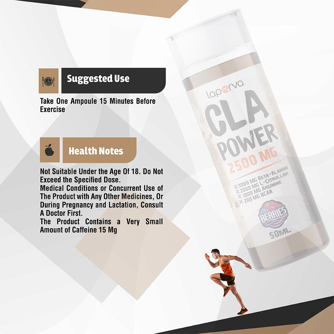 Laperva Cla Power, Berries Smoothie, 1 Ampule, Increase Activity and Energy Levels for Athletes