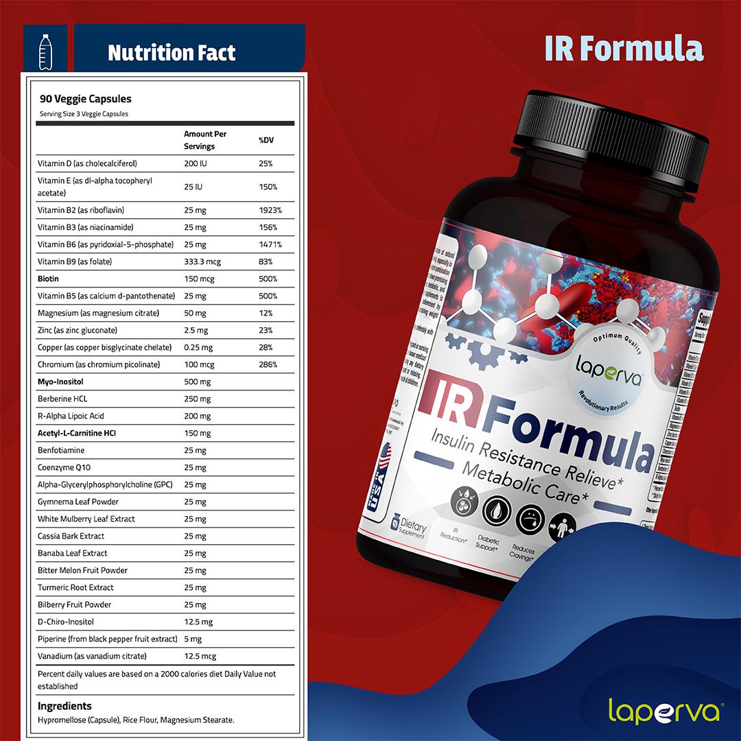 Laperva IR Formula, 90 Veggie Capsules, Improve Insulin Sensitivity, Stimulate Carbohydrate Metabolism