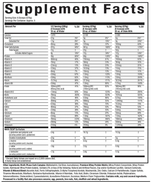 Mass Tech Extreme 2000 2.72 kg - nutrimarketae