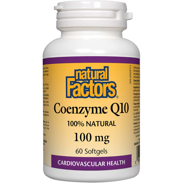 Natural Factors Coenzyme Q10, 100 mg, 60 Softgels, Supports Heart Healthy