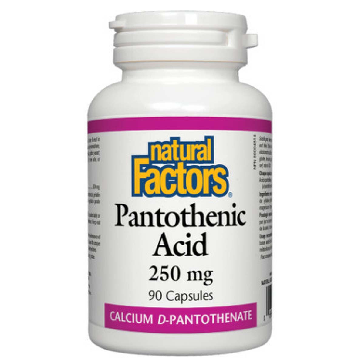 Natural Factors Pantothenic Acid, 250 mg, 90 Capsules, Reduce Stress, Promotes Healthy Brain Function