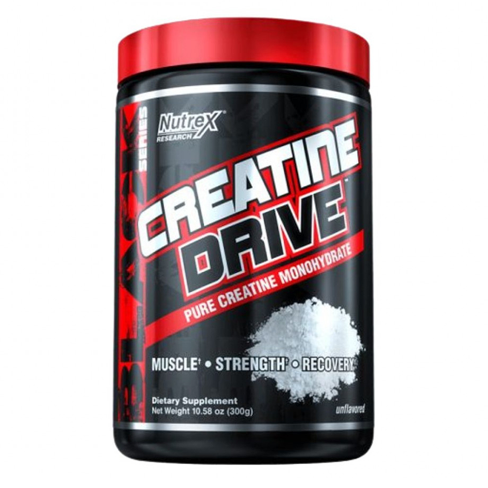 Nutrex Creatine Drive, Unflavored, 300 Gm, Pure Creatine Monohydrate, Enhances Muscle Mass Power & Strength