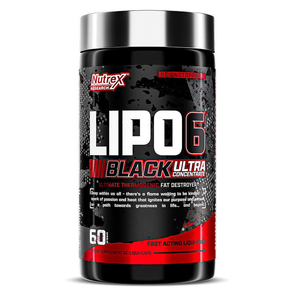 Nutrex Lipo 6 Black Ultra Concentrate Fat Destroyer، 60 كبسولة، ينشط عملية التمثيل الغذائي ويحرق السعرات الحرارية الزائدة 