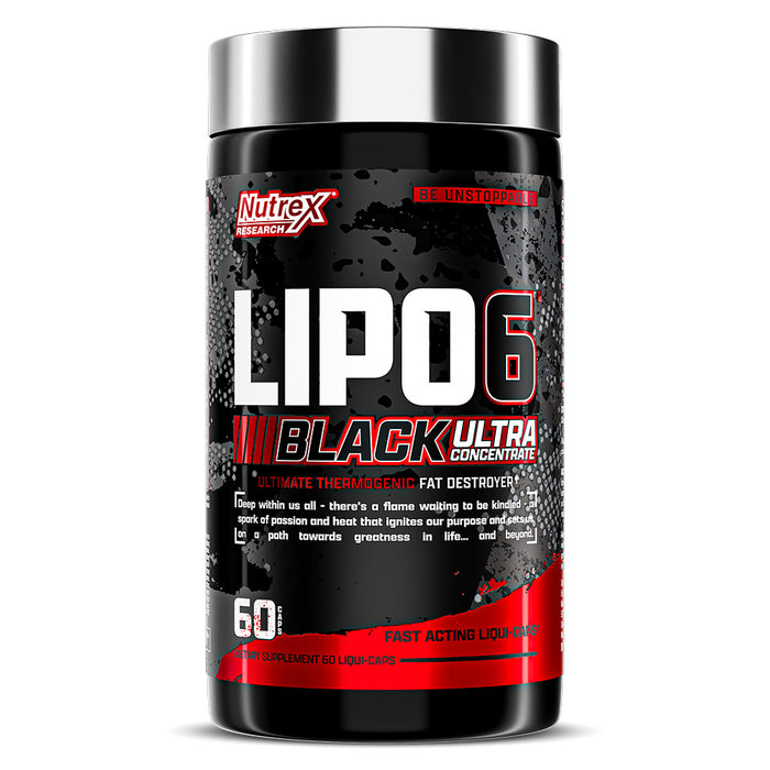 Nutrex Lipo 6 Black Ultra Concentrate Fat Destroyer, 60 Capsules, Activates Metabolism and Burns Extra Calories