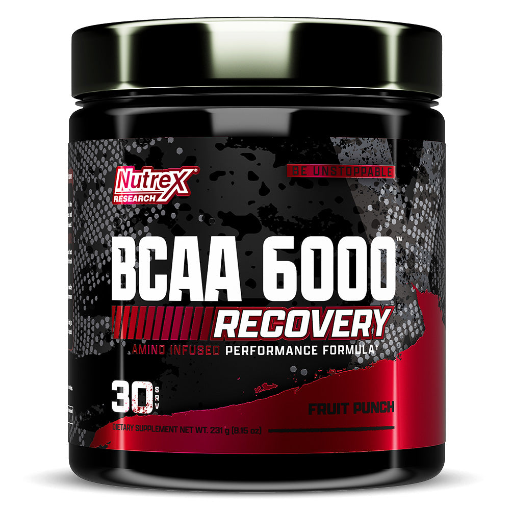 Nutrex Research Bcaa 6000، Fruit Punch، 30، تعافي أسرع للعضلات، تأخير إرهاق التمرين 