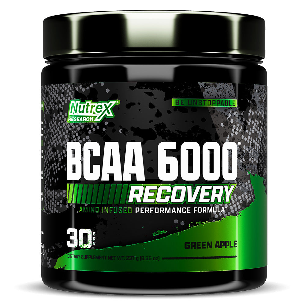 Nutrex Research Bcaa 6000, Green Apple, 30, Faster Muscle Recovery, Delayed Workout Fatigue