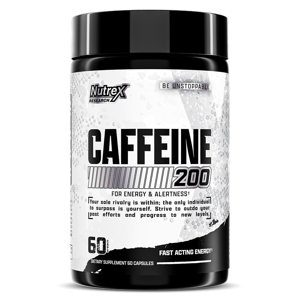 Nutrex Research Caffeine، 60 كبسولة، 200 مجم، يعزز مستويات الطاقة ويعزز أكسدة الدهون 