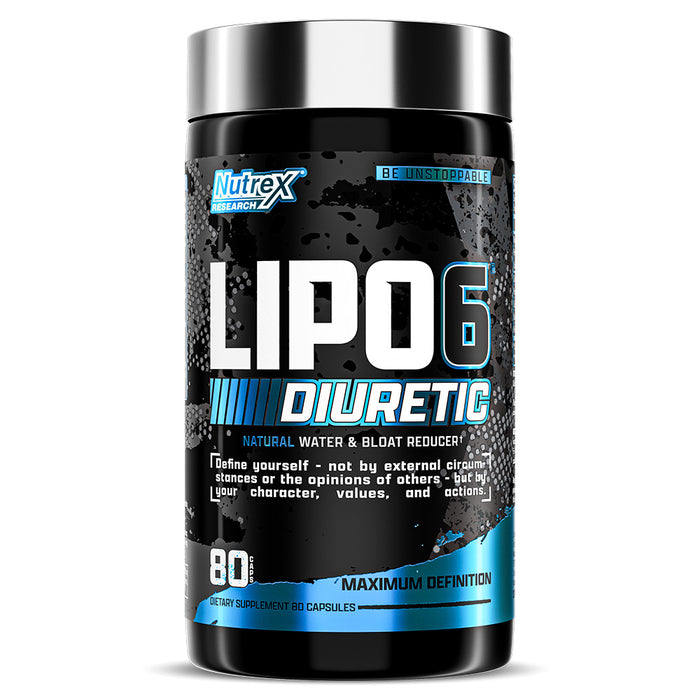 Nutrex Research Lipo-6 Black Diuretic, 80 Capsules, Helps to Reduce Bloat