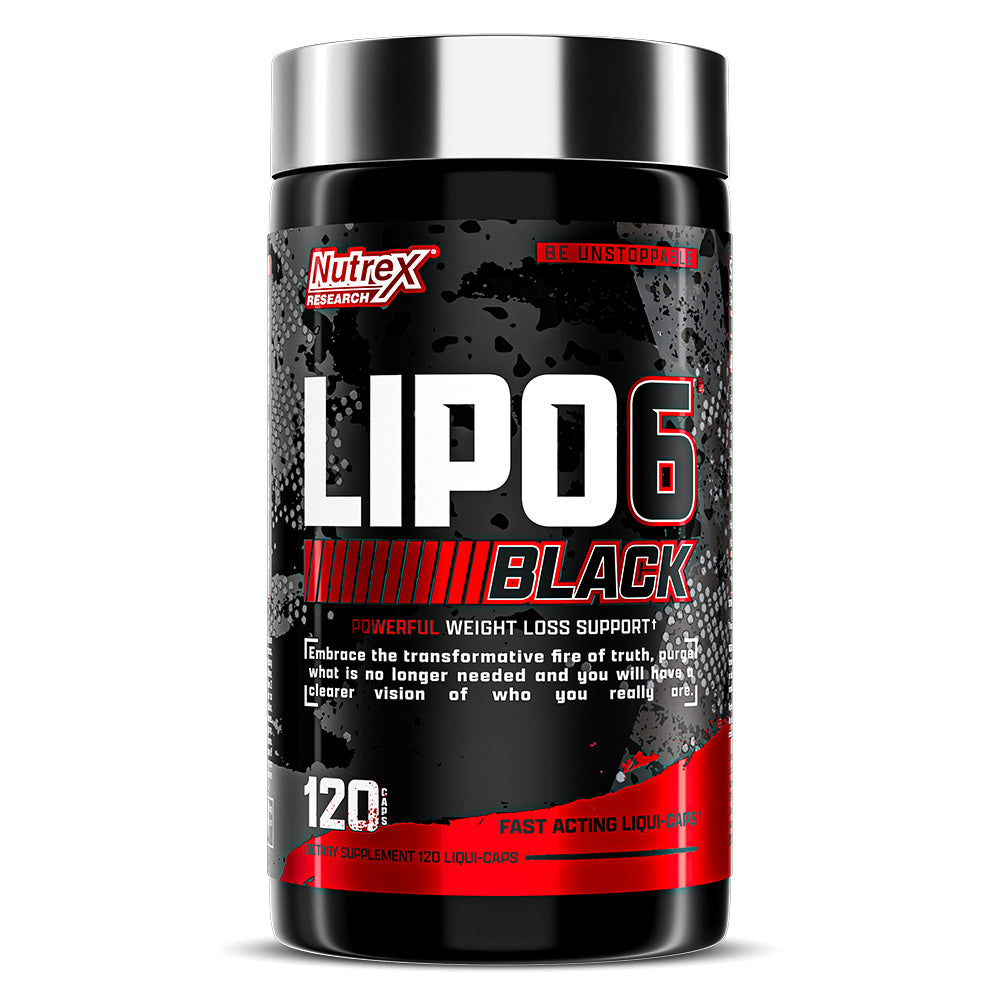 Nutrex Research Lipo 6 Black Powerful، 120 كبسولة، فقدان سريع للدهون، تقنية امتصاص سريعة 