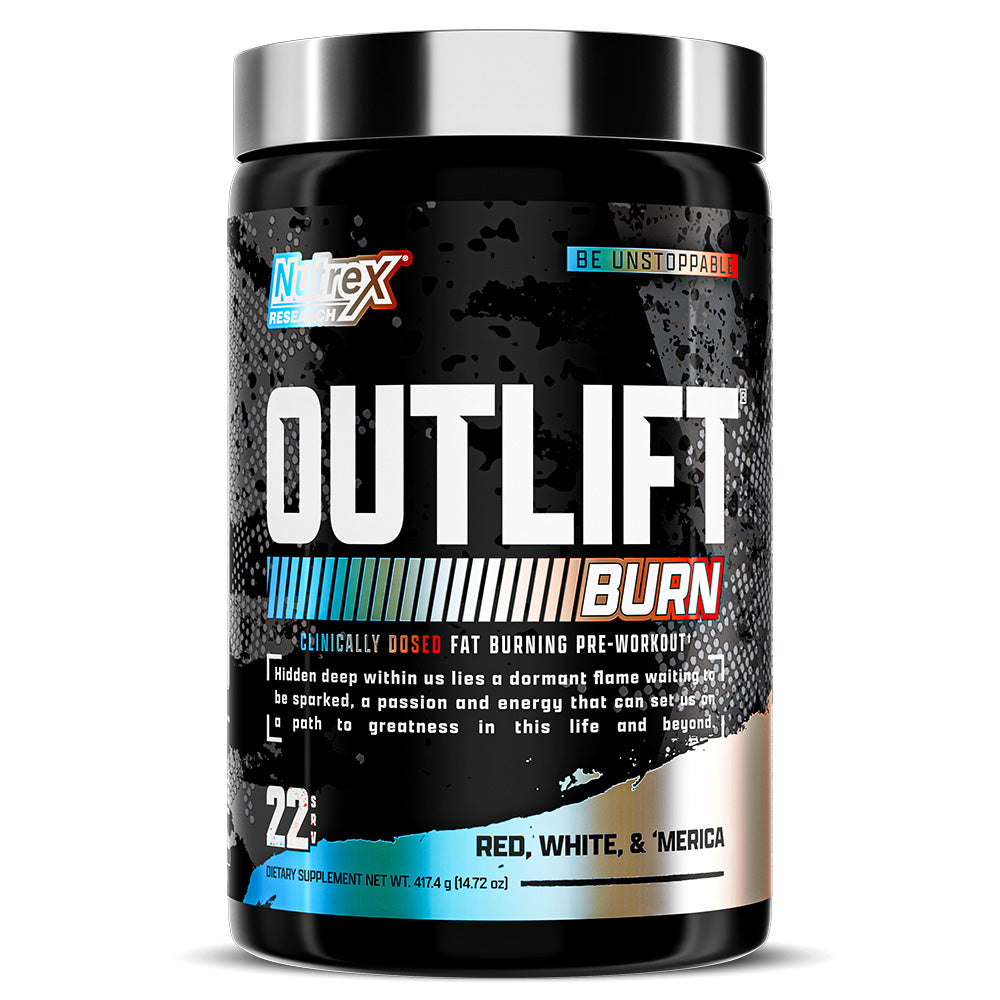 منتج Nutrex Research Outlift Burn، أحمر، أبيض وأميركي، 22، حرق دهون مكثف 