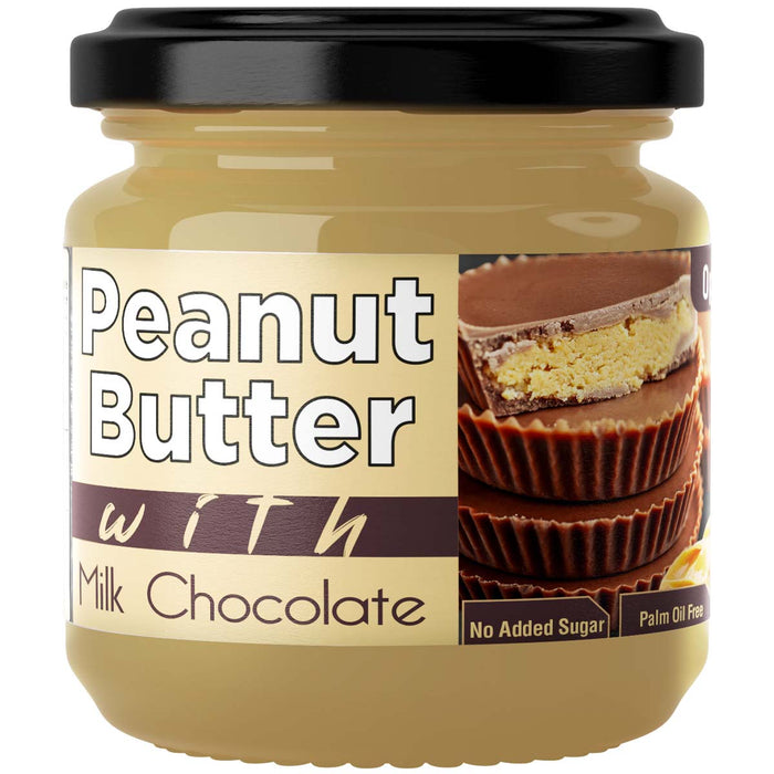 OptiTect Peanut Butter with Milk Chocolate, 200 Gm, No Added Sugar, Palm Oil Free