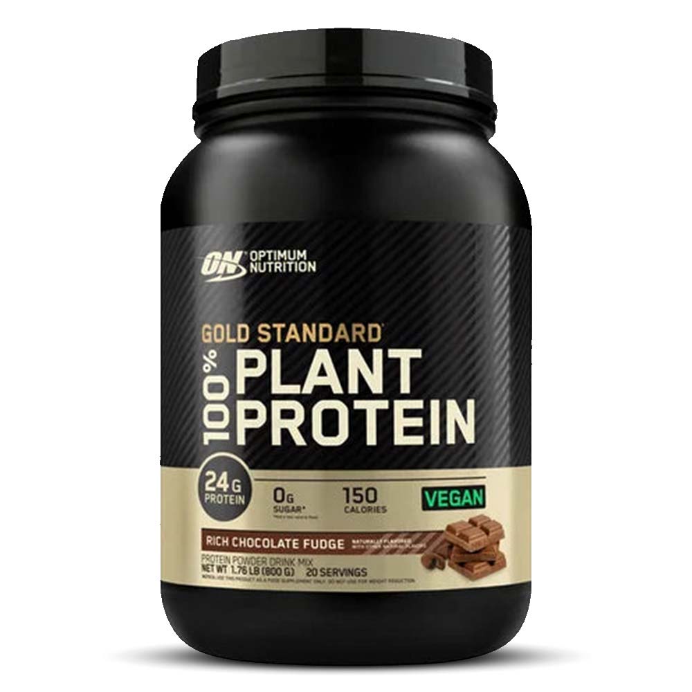 Optimum Nutrition Gold Standard 100% Plant Protein, Chocolate Fudge, 1.76 LB