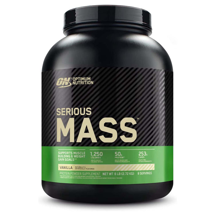 Optimum Nutrition Serious Mass, Vanilla, 6 LB, 1,250 CALORIES, 50g Protein Blend