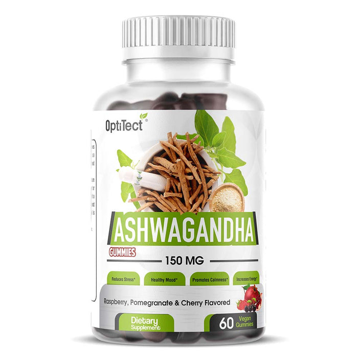 Optitect Ashwagandha, 60 Veggie Gummies, 150 mg, Reduces Stress, Healthy Mood