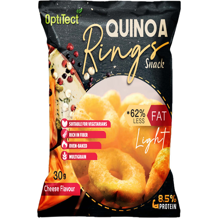 Optitect Quinoa Rings Snack, Cheese, 30 Gm, High Fiber, Rich In Protein