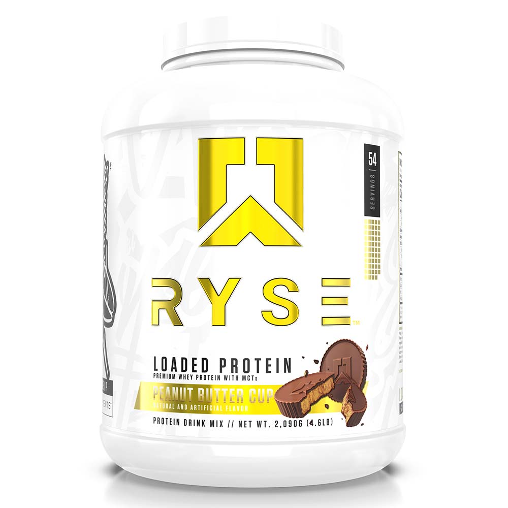 RYSE Loaded Whey Protein, Chocolate Peanut Butter Cup, 54, Premium Whey Protein