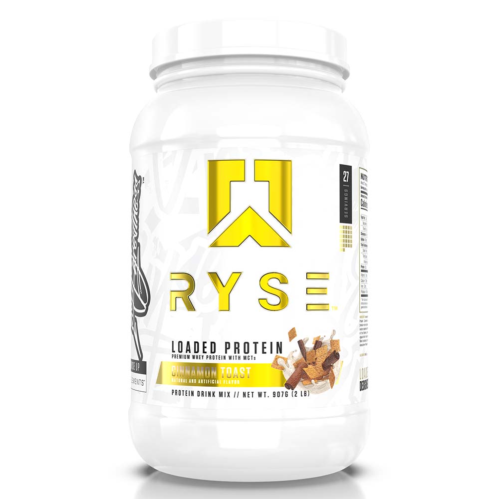 RYSE Loaded Whey Protein, Cinnamon Toast, 27, Premium Whey Protein, Probiotic Fibers