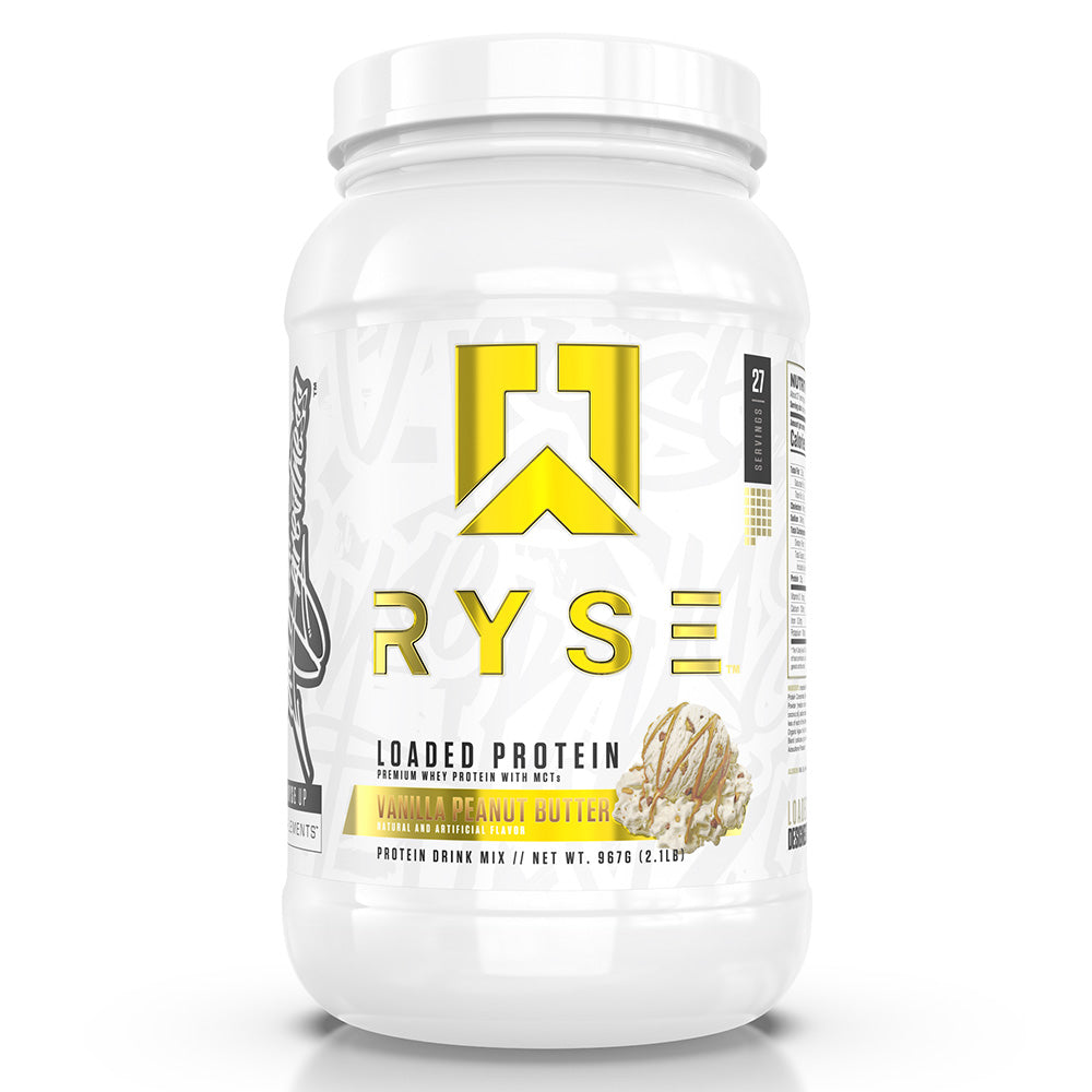 RYSE Loaded Whey Protein, Vanilla Peanut Butter, 27, Premium Whey Protein