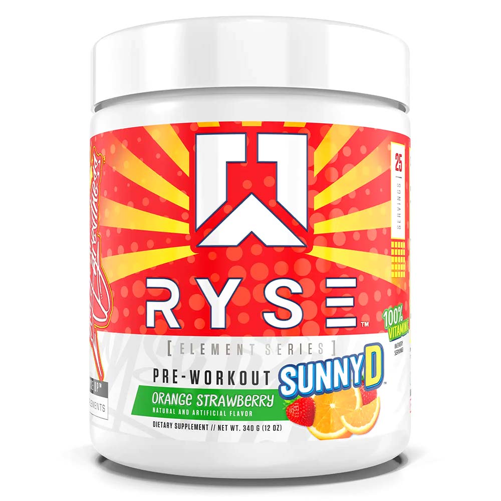 RYSE Element Pre Workout, Sunny D Orange Strawberry, 25, Increase Pump