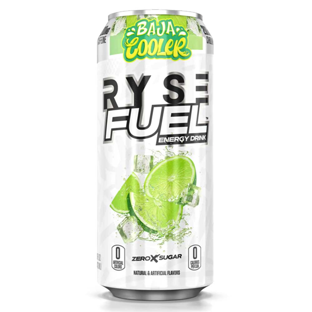 RYSE Fuel Energy Drink, Baja Cooler, 1 Can, 200mg Natural Caffeine, Sugar Free