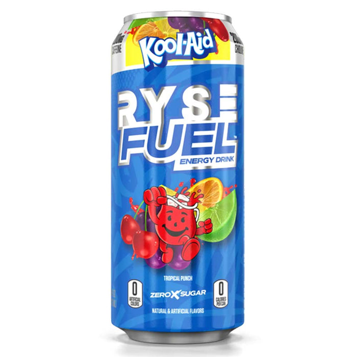 RYSE Fuel Energy Drink, Kool Aid Tropical Punch, 1 Can, 200mg Natural Caffeine