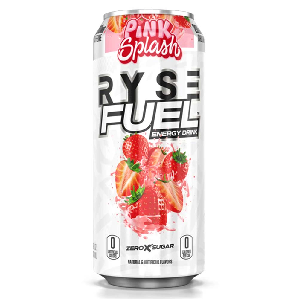 RYSE Fuel Energy Drink, Pink Splash, 1 Can, 200mg Natural Caffeine, Sugar Free